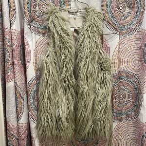 Gray fluff vest
